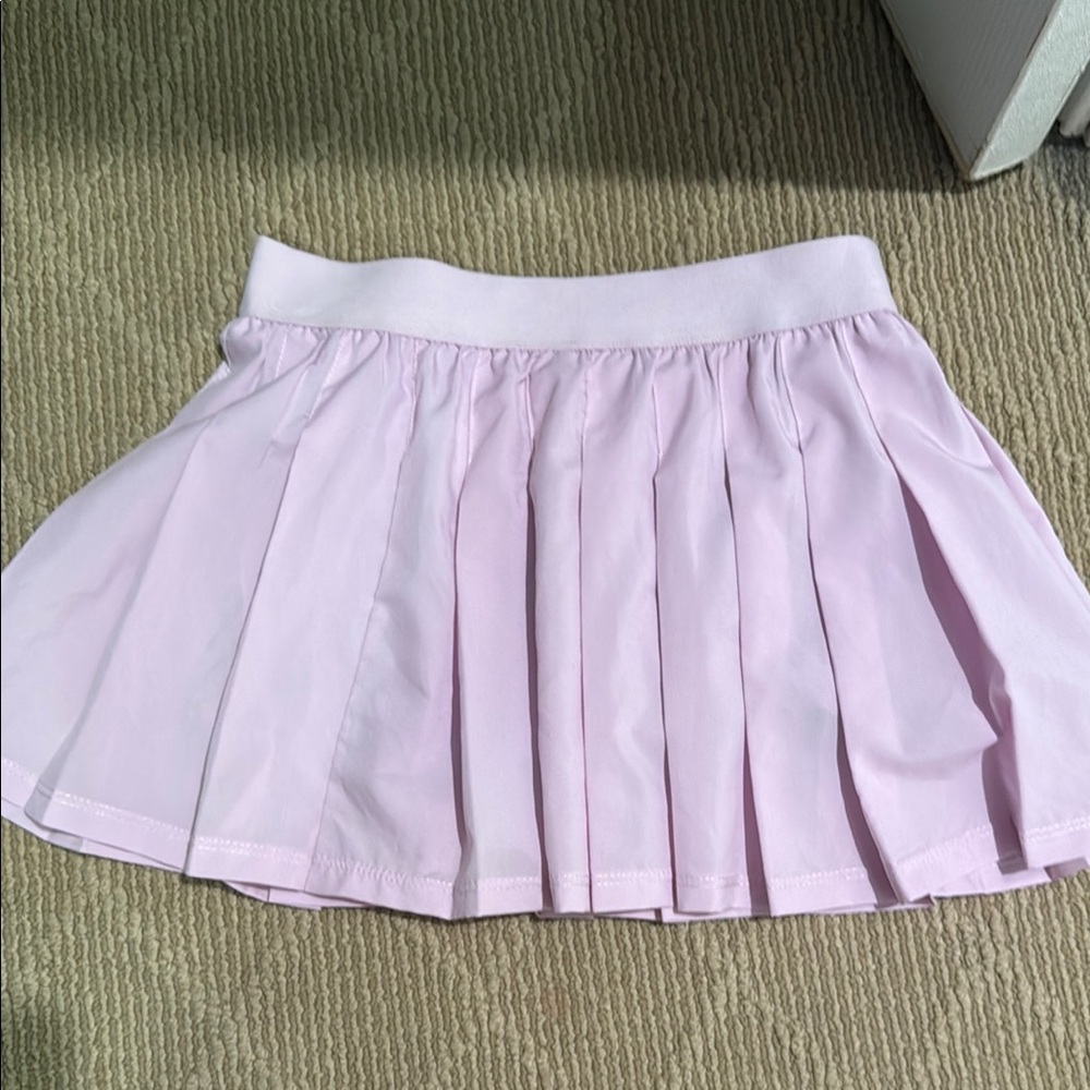 Purple Mini Skater Skirt with Pleats